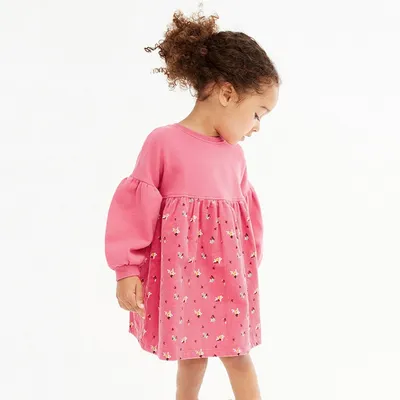 Autumn New Long Sleeve Round Neck Girls Dress