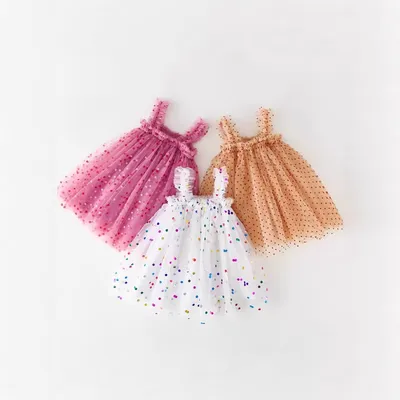 Girls Lace-trimmed Strap Tutu Dress For Baby Girls