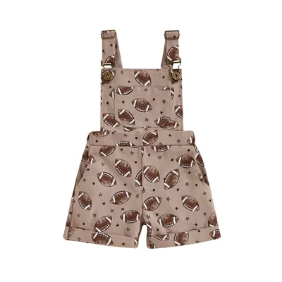 Children's Rugby Print Suspender Pants