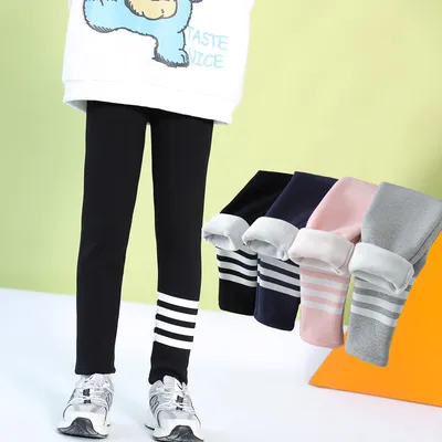 Winter Fleece-lined Thickened Leggings For Girls
