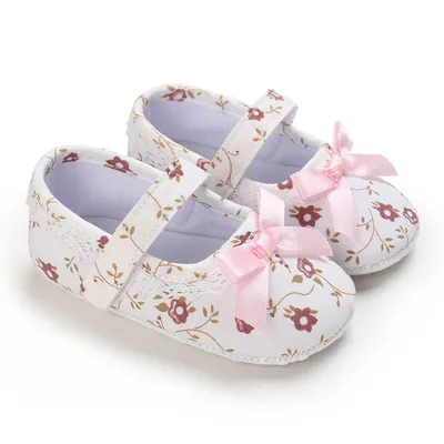 Baby Girl Shoes Soft-Soled Princess Shoes Flower Design First Walkers
