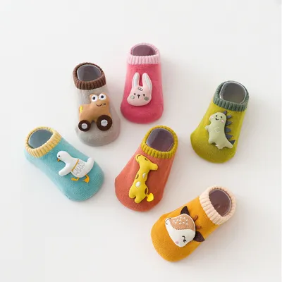 Autumn And Winter Terry Warm Baby Toddler Socks Stereo Doll Dinosaur Rabbit Thick Cute Cartoon Floor Socks