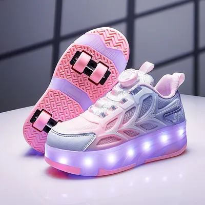 Four-Wheel Childrens Flashing Mesh Roller Skates