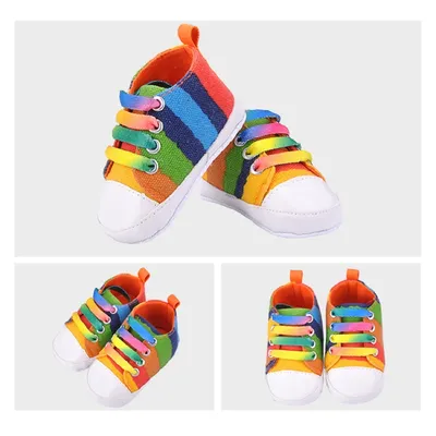 Aliexpress explosion colorful canvas baby shoes slip soft bottom Baby Toddler shoes 0-1 babyshoes