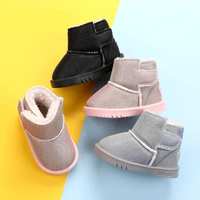 Autumn and winter baby plus velvet short boots
