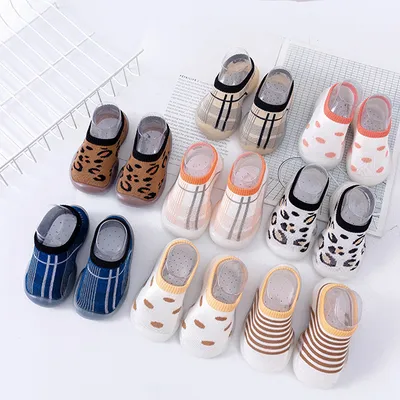 Mesh Breathable Stripes Soft Bottom Floor Shoes Infant Indoor Toddler