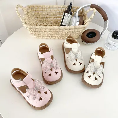 2026 New Summer Girls Princess Shoes, Fashion Kids Bow Sandals, Soft Sole Closed-Toe Summer Sandals For Baby Girls
