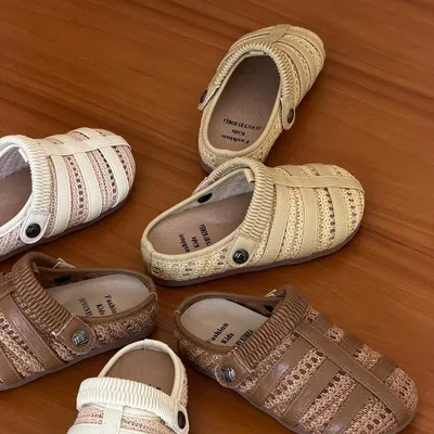 2026 Spring New Kids Half Sandals, Woven Hollow Design Soft Flat Closed Toe Slippers For Boys And Girls