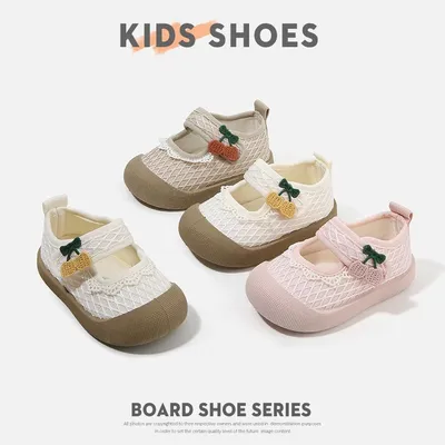 2026 Spring Summer Kids Breathable Skate Shoes, Soft Sole Casual White Sneakers, Low Cut Toddler Walking Shoes For Boys & Girls