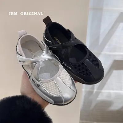 2026 New Spring Summer Girls Retro Ballet Trainers, Cross Strap Mary Jane Flats, Low Cut Flat Casual Sneakers For Kids