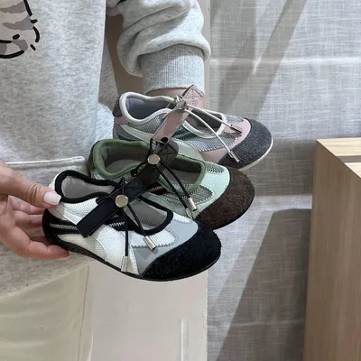 2026 New Summer Korean Style Girls Hollow Low Cut Sneakers, Color Block Breathable Mesh Casual Sports Shoes For Kids