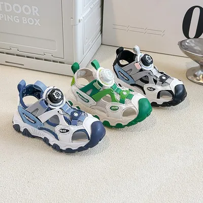 2026 New Spring Summer Boys Closed Toe Sandals, Fashion Sports Sandals For Big Kids Boys