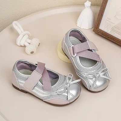 2026 Spring & Autumn Girls Shallow Mouth Leather Shoes, Retro Mary Jane Flats, Versatile Soft Leather Bow Ballet Shoes
