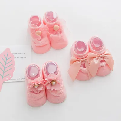 3 pairs of lace bow hole socks