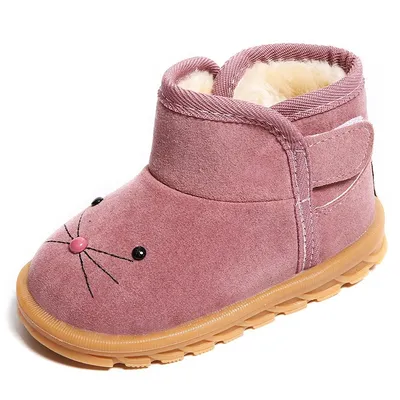 Winter New Men's And Women's Children Boots Baby Cotton Shoes Velvet Short Boots Boy's Shoes