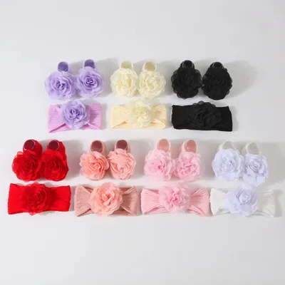 Baby Hair Band Baby Skin-friendly Soft Flower-lifting Knitted Socks