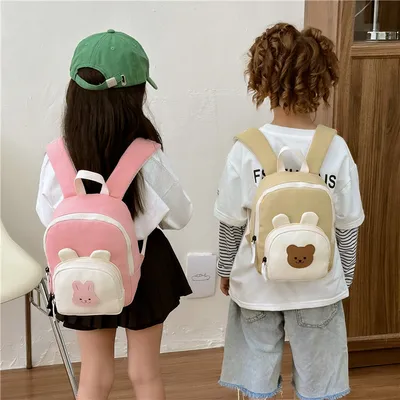 Children Backpack Cartoon Bunny Girls Color Matching Shoulders