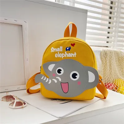 Boys Canvas Backpack Cute Cartoon School Bag