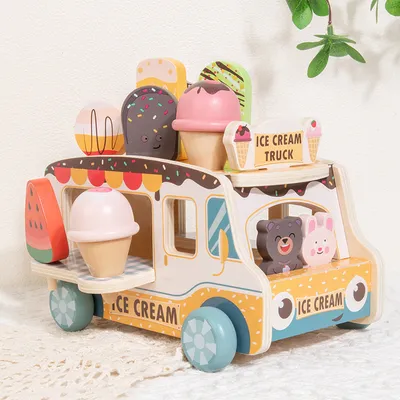 Wooden Ice Cream Model Playset Toy