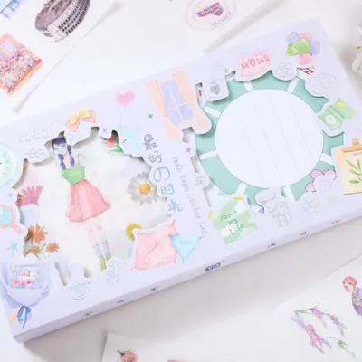  Girl Heart Ins Wind And Paper Sticker Material Diy Decorative Stickers