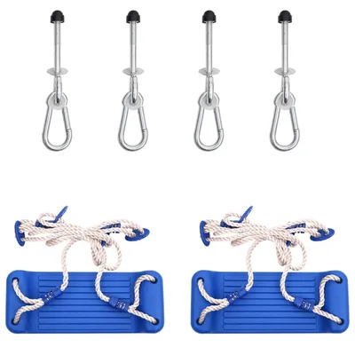    Swing Seats 2 pcs. with Climbing Stones Blue Polyethylene