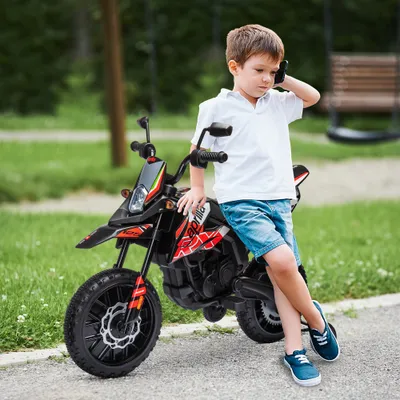 12V Aprilia Licenced Kids Motorcycle with Training Wheels, Spring Suspension, LED Light, USB, Music, Red