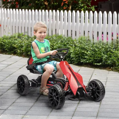 12V Electric Go Kart for Kids w/ Adjustable Speed, Orange