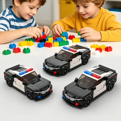 318PCS City Police Car Toy DIY City Car Building Bricks