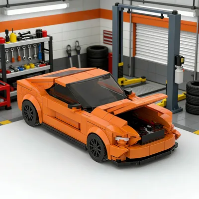348PCS Sports Race Car MOC Building Blocks Mustang