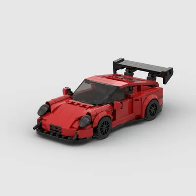 374PCS Red Sports Car MOC Building Blocks Porsche 911GT3 RS