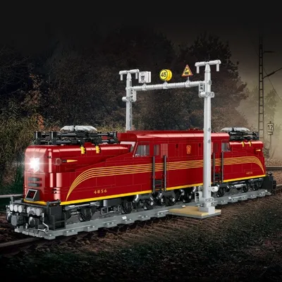 Retro Red Electric Locomotive Model Ornamenteducational DIY Assembly Toy For Boys And Girls