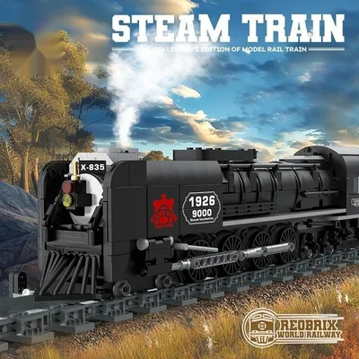 Steam Train And High-Speed Rail Model Childrens Building Blocks