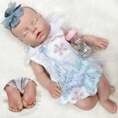 All-silicone Reborn Baby Doll, Soft And Stretchy Toy