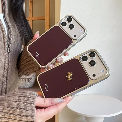 Ins Minimalist Wine-red English Phone Case