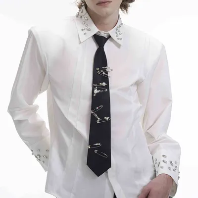 Handmade Pearl Pin Lazy Tie Men's Bow Tie