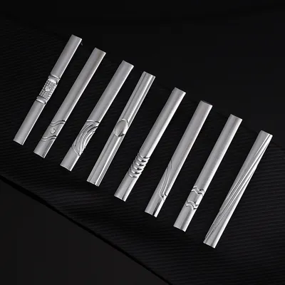 Men's Formal Wear Business Silver Simple Fashion Short Tie Clip