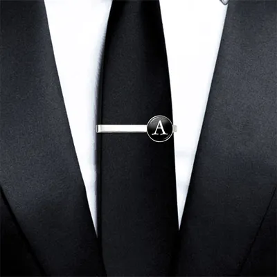 Letter Tie Clip Decoration With French Shirt