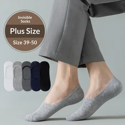 Mens Extra-large Low-cut Invisible Socks, Short Boat Socks