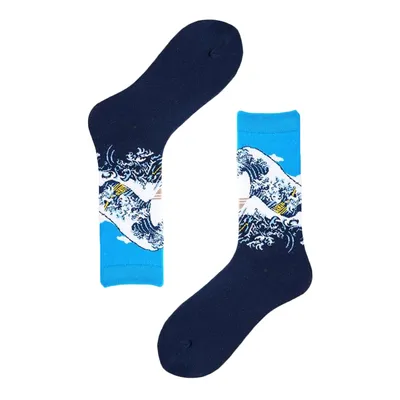 Artistic Abstract Oil Painting Series Madonna Figure Cupid Men's Cotton Socks