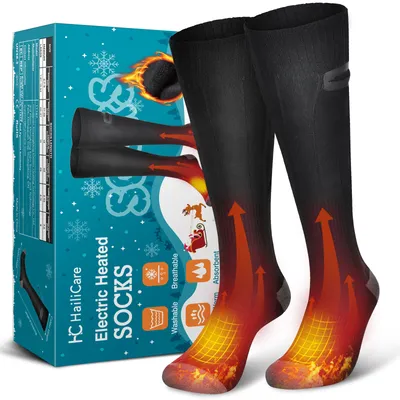 Adjustable temperature long electric heating socks