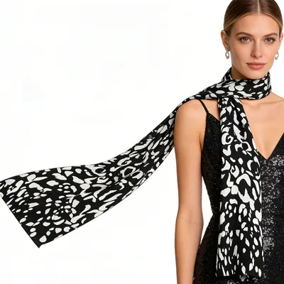 Abstract Long Scarf,Gallery Opening Bold Abstract Print Makes Artistic Statement,vacation,daily Life,evening Party,Office Appropriate Subtlety For Women Men