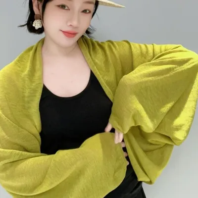 Lightweight Knitted Shawl Sun-protective Cardigan - Women's Breathable Summer Cover-up Blouse