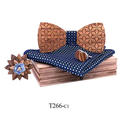 British business suit handmade wooden bow tie