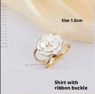 Scarf Buckle-White Lotus Small