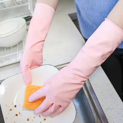 Rubber Waterproof Non-slip And Abrasion-resistant Household Cleaning Gloves