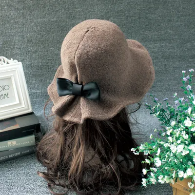 6 Colors Hat Women British Vintage Bowler Hat Korean Style Versatile Wool Basin Hat