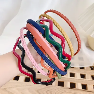 8 Pack Hairpin Hair Band Female Korean Style Simple Candy Color Headband