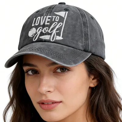 2pcs Golf Hats For Men Women, Golf Gifts For Mom Dad, Adjustable Embroidered Wash Cotton Baseball Cap