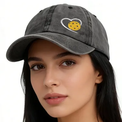 2pcs Pickle Ball Hat For Men Women, Adjustable Embroidered Wash Cotton Baseball Cap