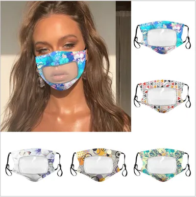 3pcs Floral Clear Mouth Face Mask